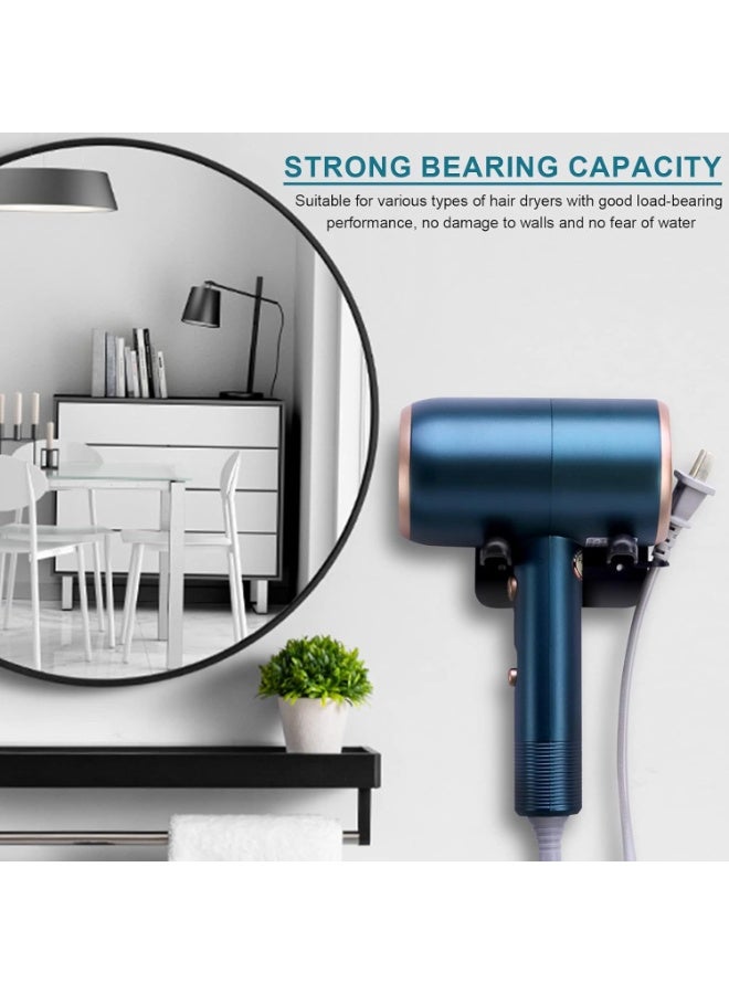 YelaJoy 2-Pack Self-Adhesive Universal Hair Dryer Holder - Wall-Mounted Hanger with Plug Bracket, Bathroom Organizer Rack for Dyson Airwrap & Straightener - Image 3